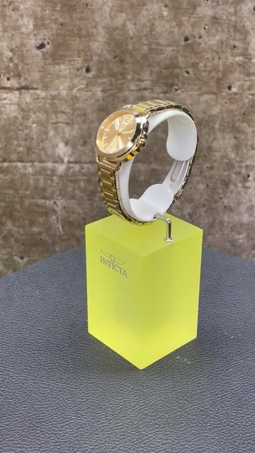 Invicta Wildflower 46346 Rel&oacute;gio Feminino - Movimento de Quartzo - A&ccedil;o Inoxid&aacute;vel com Mostrador Dourado - 32 mm