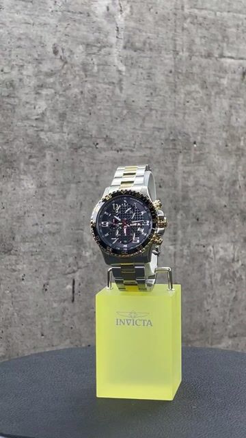 Invicta Specialty 14876 Rel&oacute;gio Masculino - Movimento de Quartzo - A&ccedil;o Inoxid&aacute;vel com Mostrador Preto - 45 mm