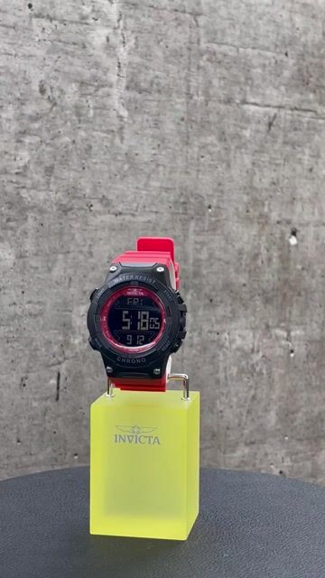 Invicta Racing Digital 47528 Reloj de Hombre - Movimiento de Cuarzo - Pl&aacute;stico con Esfera Negra - 52 mm
