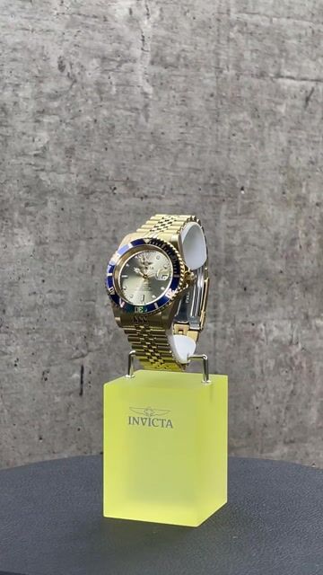 Invicta Pro Diver 29185 Herrenuhr - Automatikwerk - Edelstahl mit goldenem Zifferblatt - 42 mm