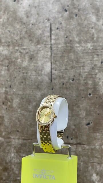 Invicta Angel 48135 Reloj de Mujer - Movimiento de Cuarzo - Acero Inoxidable con Esfera Dorada - 20 mm
