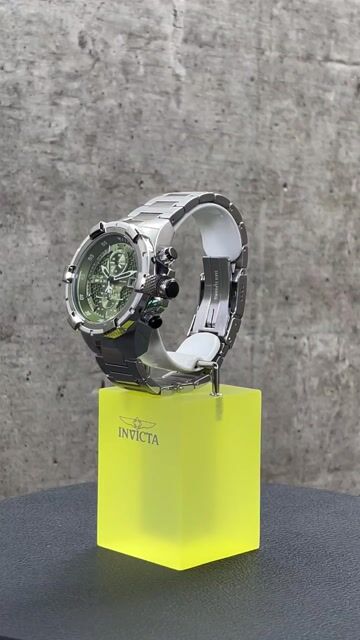 Invicta Aviator 49253 F&eacute;rfi &oacute;ra - Quartz szerkezet - Rozsdamentes ac&eacute;l z&ouml;ld sz&aacute;mlappal - 50 mm