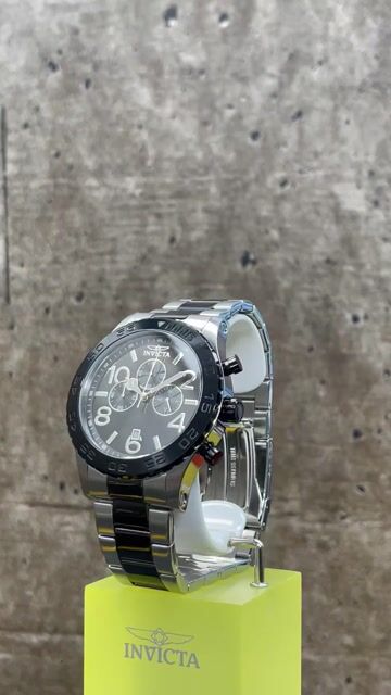 Invicta Specialty 40606 Reloj de Hombre - Movimiento de Cuarzo - Acero Inoxidable con Esfera Negra - 50 mm