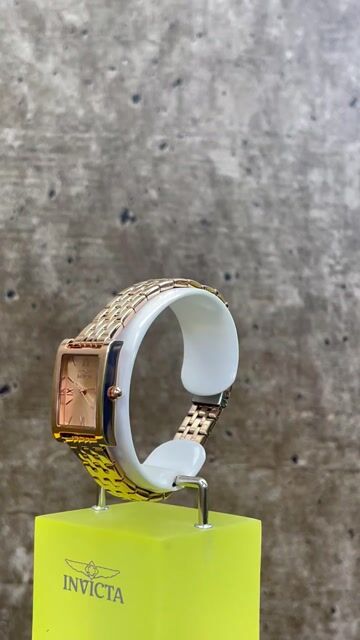 Invicta Angel 48149 Ceas pentru femei - Mecanism Quartz - Oțel inoxidabil cu cadran auriu roz - 19 mm
