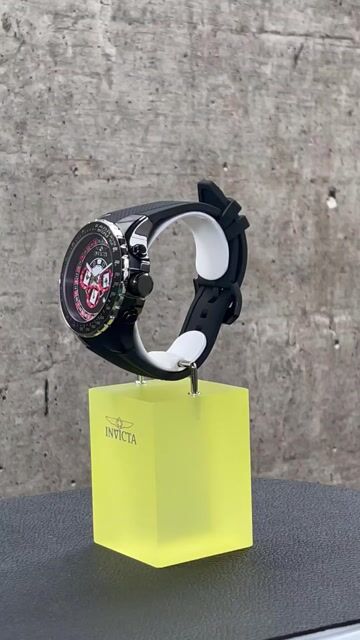 Invicta Aviator 49849 Reloj de Hombre - Movimiento de Cuarzo - Acero Inoxidable con Esfera Roja - 50 mm