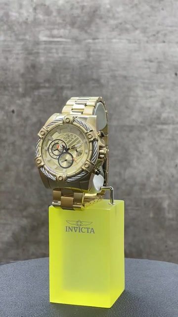 Invicta Bolt 48866 Reloj de Hombre - Movimiento de Cuarzo - Acero Inoxidable con Esfera Dorada - 52 mm
