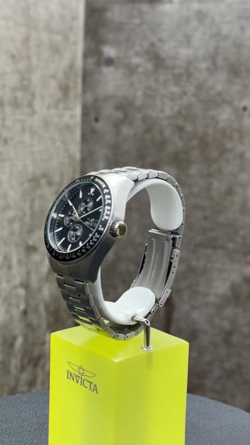 Invicta Aviator 38966 Reloj para Hombre - Movimiento de Cuarzo - Acero Inoxidable con Esfera Negra - 45 mm