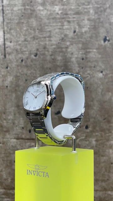 Invicta Wildflower 48234 Damenuhr - Quarzwerk - Edelstahl mit wei&szlig;em Zifferblatt - 32 mm