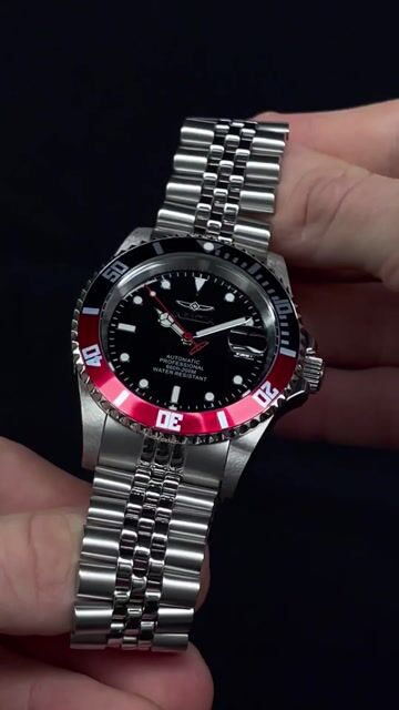 Invicta Pro Diver 29176 Herrenuhr - Automatikwerk - Edelstahl mit schwarzem Zifferblatt - 42 mm