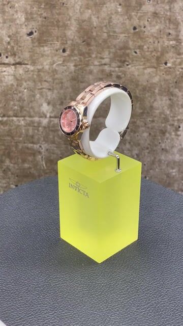 Invicta Pro Diver 14100 Damenuhr - Quarzwerk - Edelstahl mit rosa Zifferblatt - 24 mm