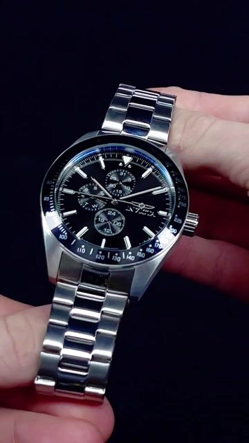 Invicta Aviator 38965 Zegarek męski - Mechanizm kwarcowy - Stal nierdzewna z niebieską tarczą - 45 mm