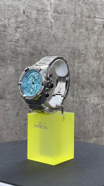 Invicta Aviator 49252 Herrenarmbanduhr - Quartz Bewegung - Edelstahl mit Blauem Zifferblatt - 50 mm