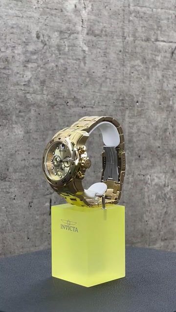 Invicta Pro Diver - SCUBA 0074 Rel&oacute;gio Masculino - Movimento de Quartzo - A&ccedil;o Inoxid&aacute;vel com Mostrador Dourado - 48 mm
