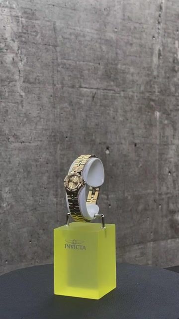 Invicta Wildflower 0134 Orologio da Donna - Movimento al Quarzo - Acciaio Inossidabile con Quadrante Dorato - 21 mm