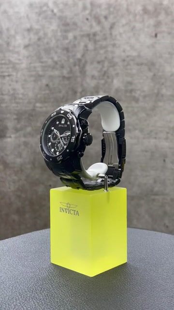 Invicta Pro Diver - SCUBA 0076 Rel&oacute;gio Masculino - Movimento de Quartzo - A&ccedil;o Inoxid&aacute;vel com Mostrador Preto - 48 mm