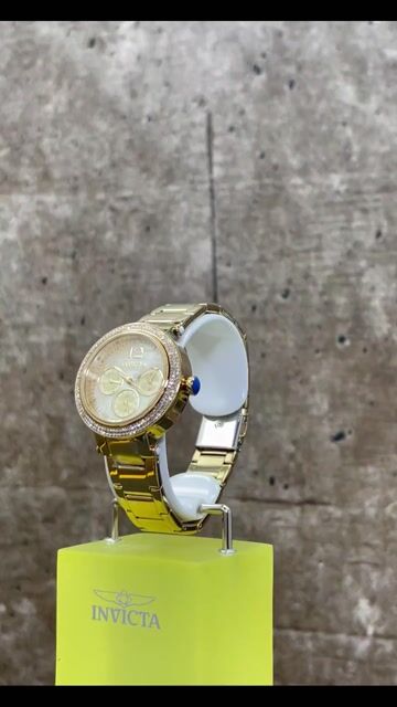Invicta Bolt 48113 Reloj de mujer - Movimiento de cuarzo - Acero inoxidable con esfera dorada - 37 mm